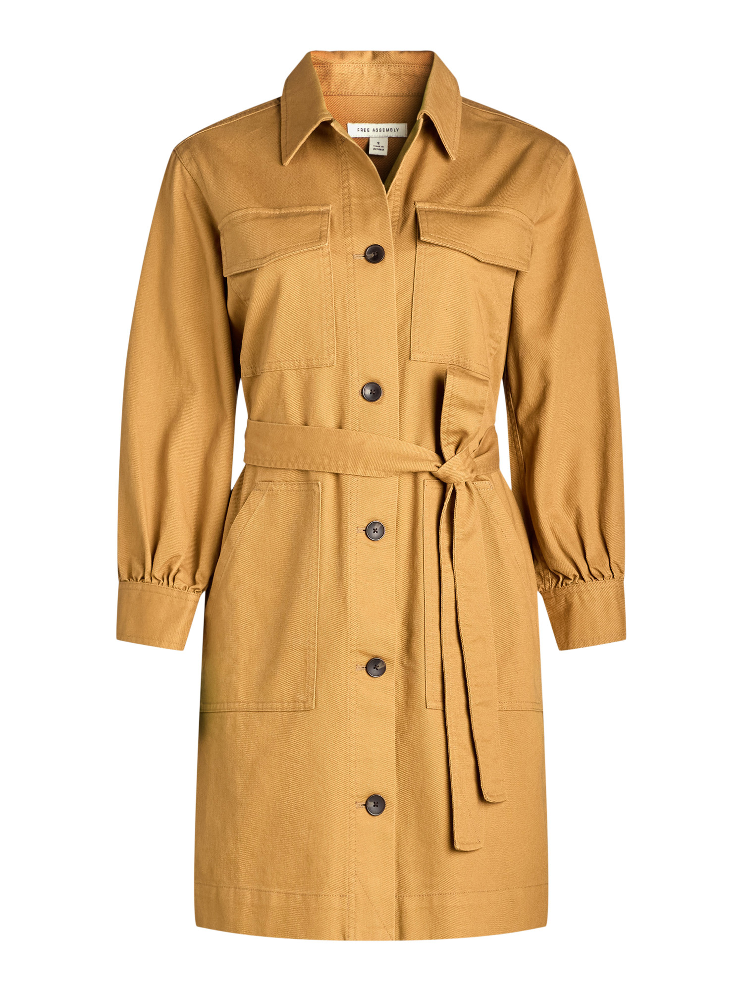 Free Assembly Women's Belted Utility Mini Dress with Long Sleeves, Sizes XS-XXL | Walmart (US)