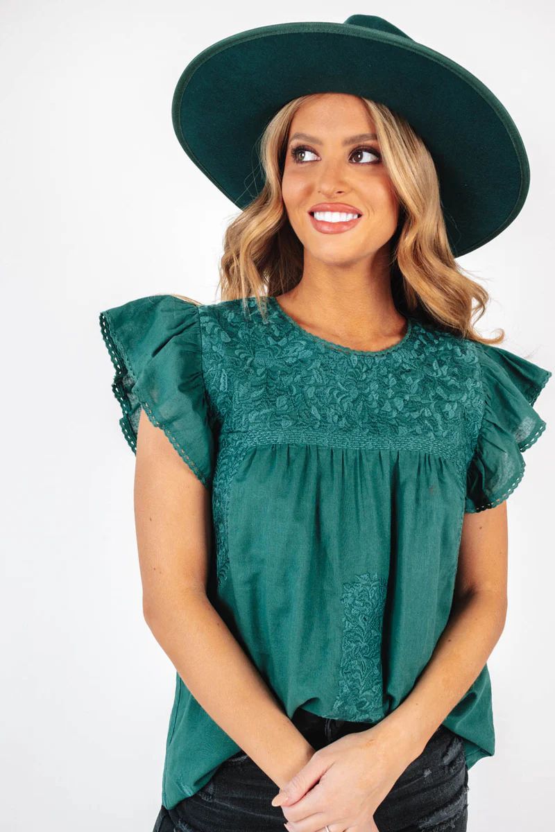 The Ginny Top - Hunter Green | The Impeccable Pig