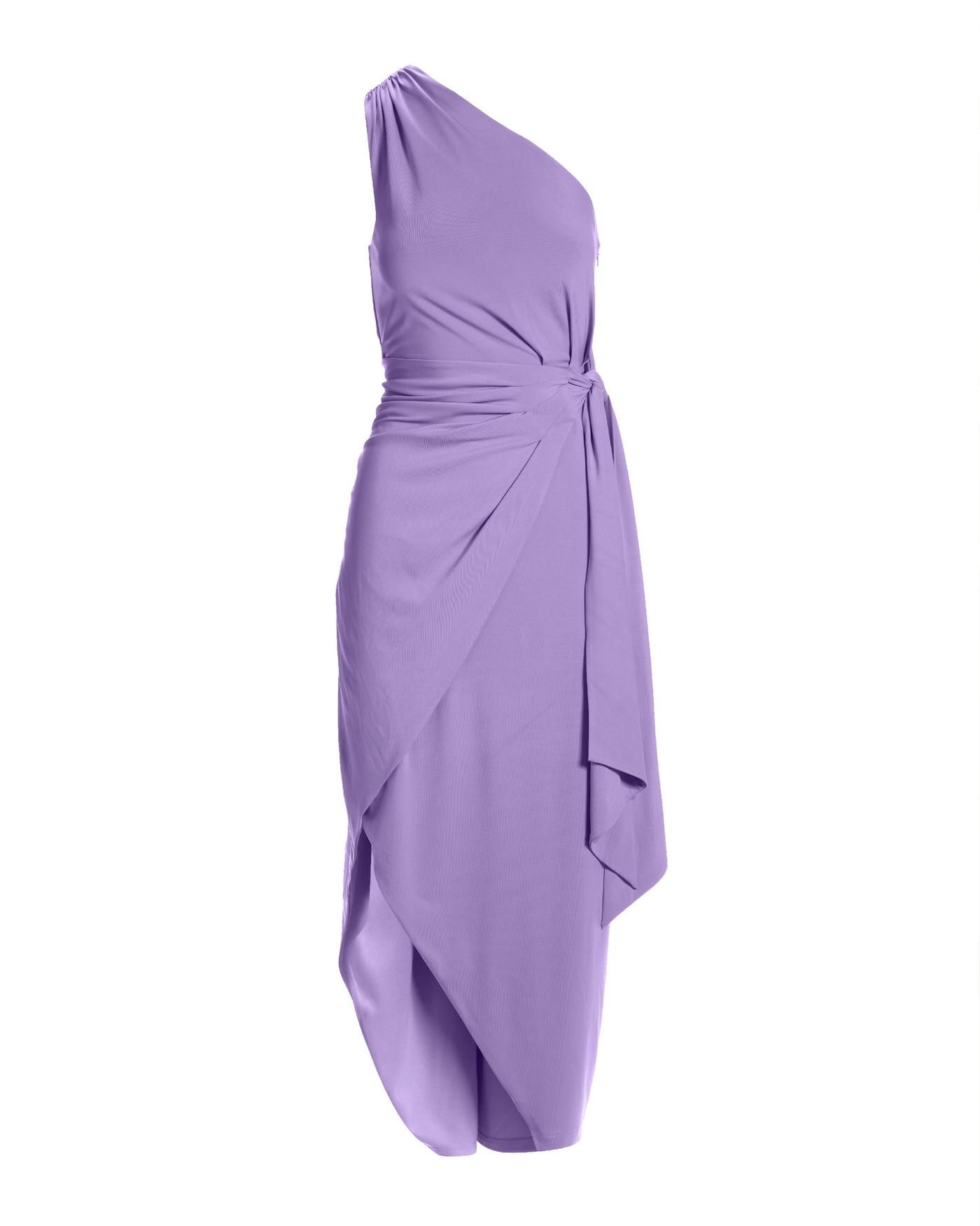 One shoulder Tie Waist Knit Dress - Violet Tulip | Boston Proper | Boston Proper