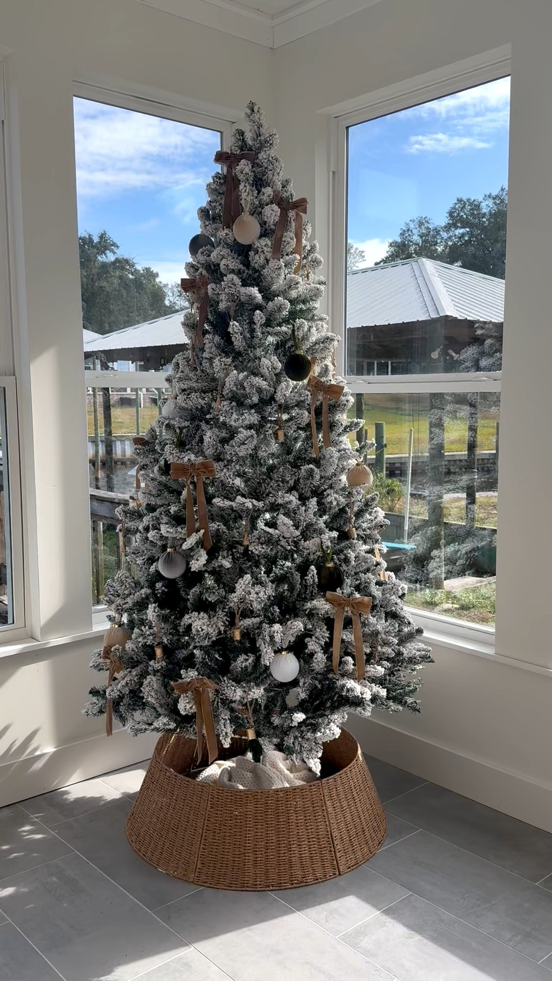 Christmas tree. Faux tree. Velvet ornaments. Velvet bows. Tree collar. Flocked tree  

#LTKHome #LTKHoliday #LTKSeasonal