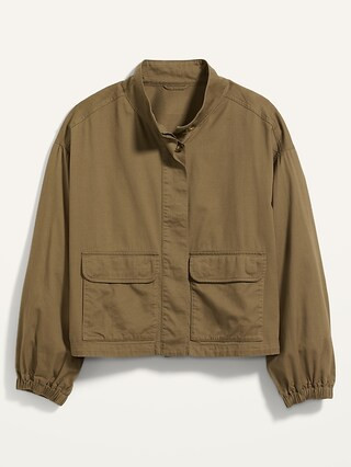 Cropped Twill Plus-Size Utility Jacket | Old Navy (US)