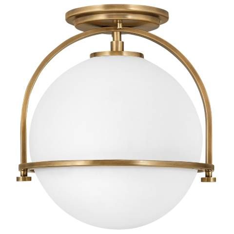 Foyer Somerset-Small Semi-Flush Mount-Heritage Brass - #407G0 | Lamps Plus | Lamps Plus