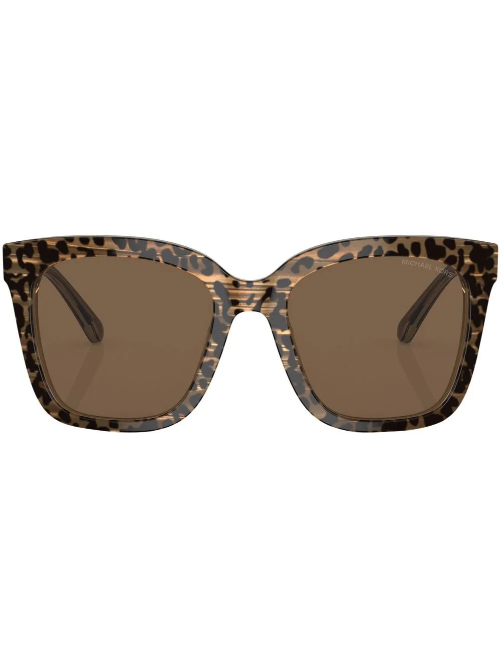 Michael Kors leopard-print square-frame sunglasses - Brown | Farfetch Global