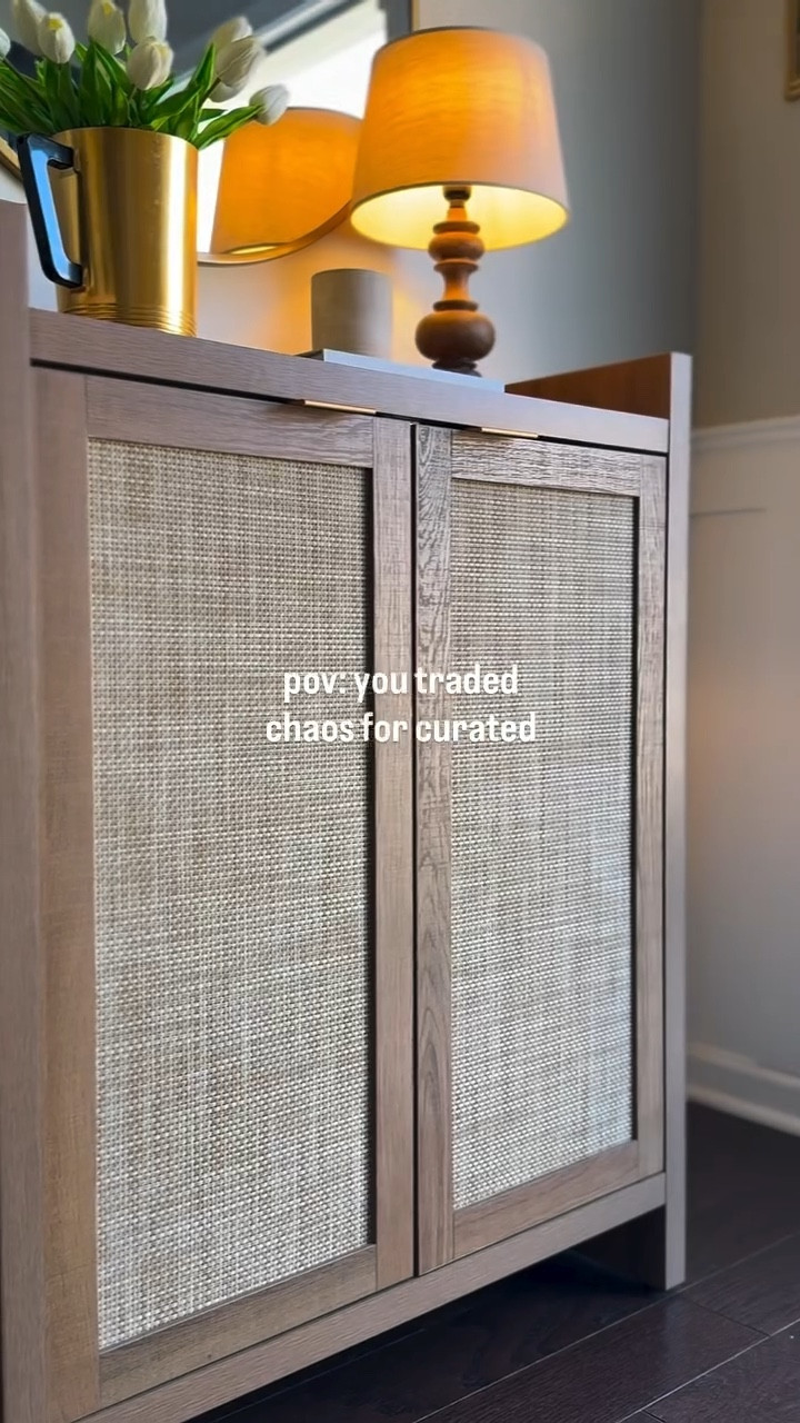 sometimes it’s as simple as a furniture swap. From open storage in our entry way to a closed shoe storage cabinet, it completely transformed our entryway. No more shoes scattered on the floor. From chaos to curated with one switch. ✨ follow along for more budget-friendly home decor & inspo. @aclassyfashionista 🫶🏼

#aclassyfashionista #homeinspiration #budgetfriendlyhome #beigeaesthetic #beigeinterior