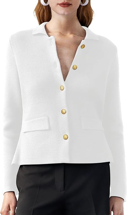 SuperPrity Cardigan Sweaters for Women Long Sleeve Lightweight Cropped Knit Blazer Button Jacket ... | Amazon (US)