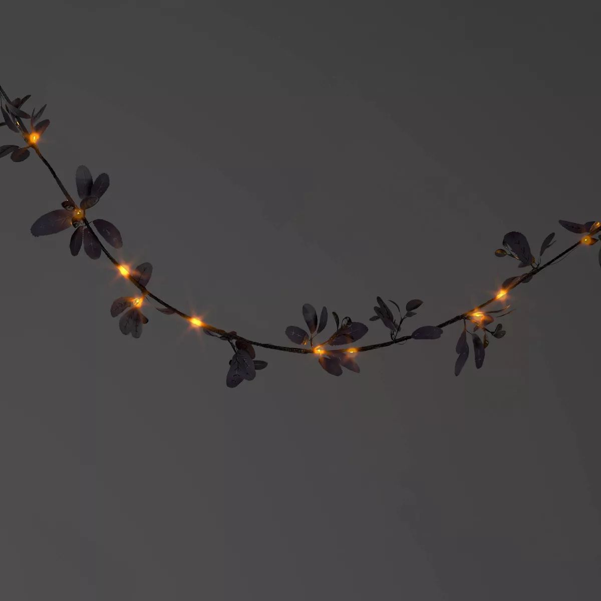 25 Light LED Black Faux Leaves Garland Halloween String Lights  - Hyde & EEK! Boutique™ | Target