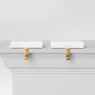 2pk Marble Christmas Stocking Holder White/Gold - Wondershop™ | Target