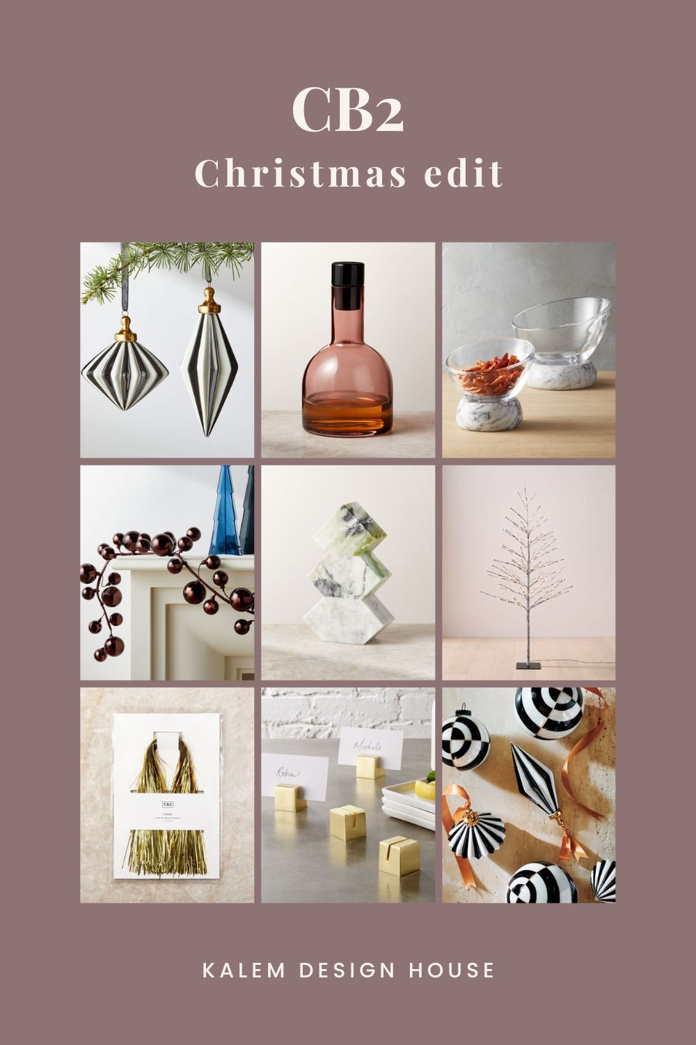 Christmas shopping at cb2, modern classic christmas decor, holiday decor for contemporary homes, black and white ornaments, striped ornaments, unique holiday decorations 

 #LTKHoliday #LTKSeasonal #LTKHome