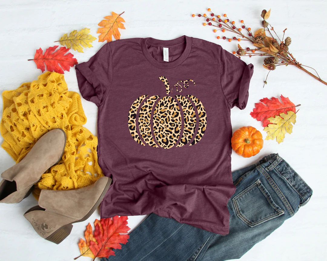 Leopard Pumpkin Shirt, Cheetah Pumpkin Shirt,thanksgiving Shirt, Thankful Shirt,fall Shirt, Hello... | Etsy (US)