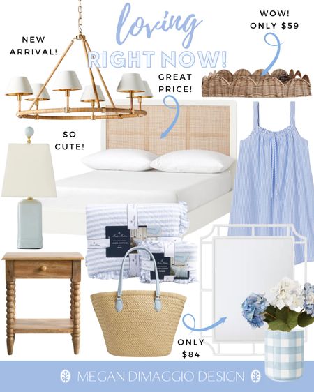 Brand new coastal home finds I’m LOVING right now!! Including new arrivals like this queen sized cane bed that I can’t believe is only $1,399 🤯 and gorgeous new rattan wrapped circle chandelier 🤩

How adorable is this blue table lamp?! I was shocked by the price too!! 🙌🏻 Plus so many looks for less finds like this wicker scalloped tray, striped ruffle bedding and white mirror!! 😍 even more linked 🤍

#LTKfindsunder100 #LTKhome #LTKsalealert