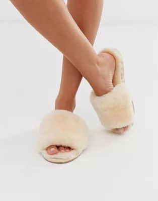 ASOS DESIGN Nola premium sheepskin slippers in beige | ASOS US