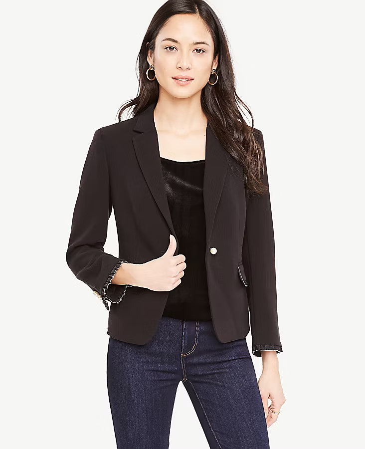 Grosgrain Ruffle Newbury Blazer | Ann Taylor (US)