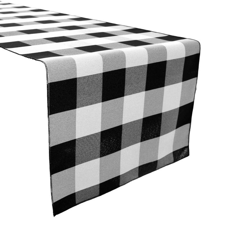 Poplin Table Runner Buffalo Gingham Checkered Black and White | Walmart (US)