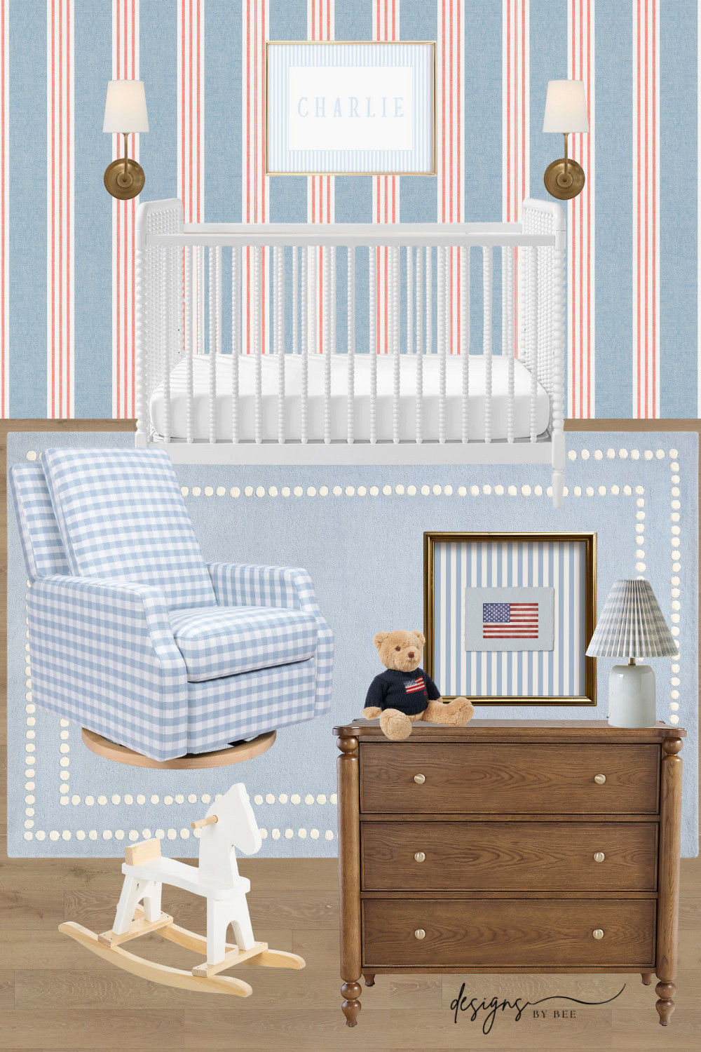 red white and blue themed nursery for baby boy  

 

#LTKHome #LTKBaby #LTKKids