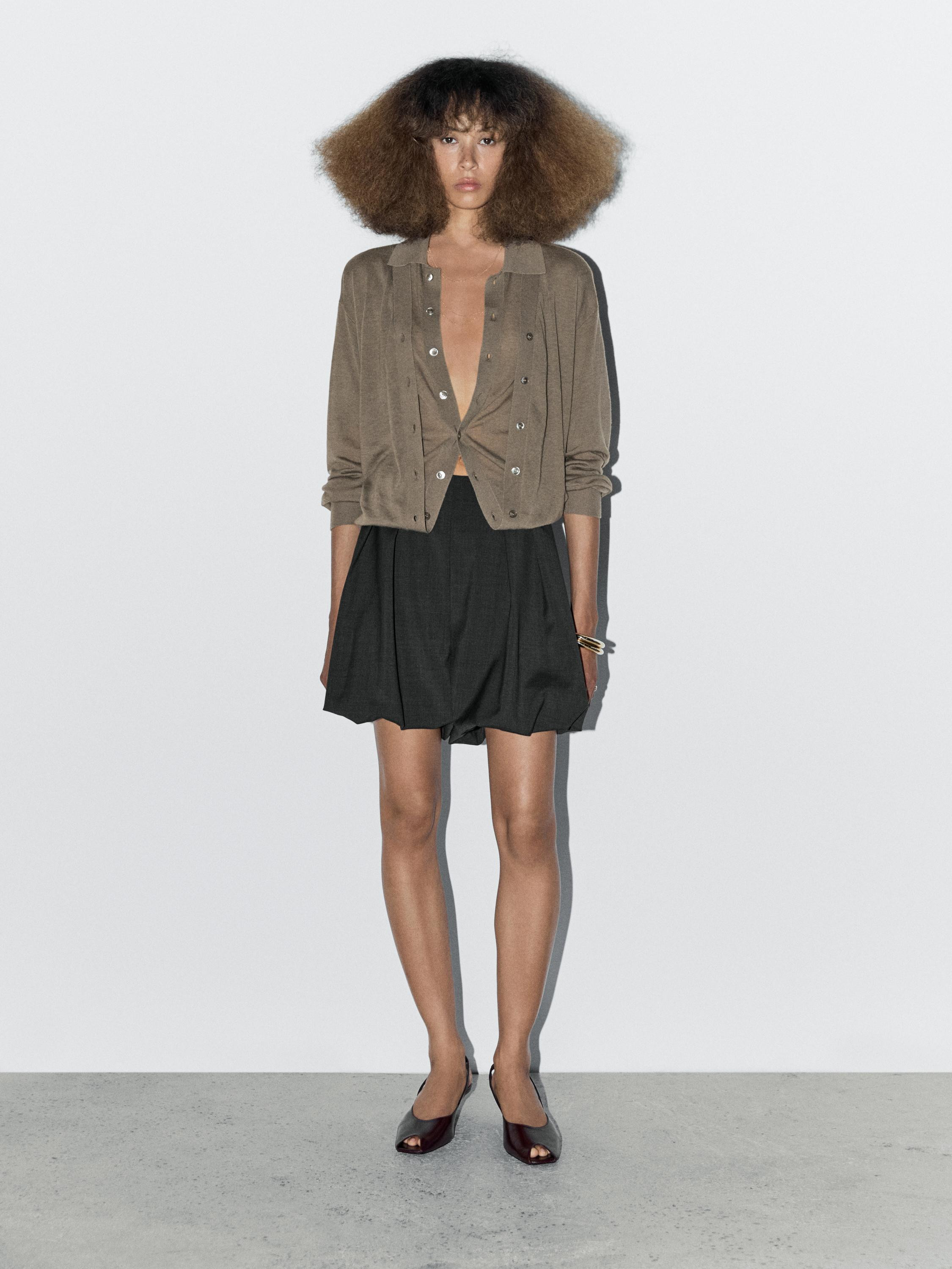 100% wool multi-way knit cardigan - STUDIO | Massimo Dutti UK