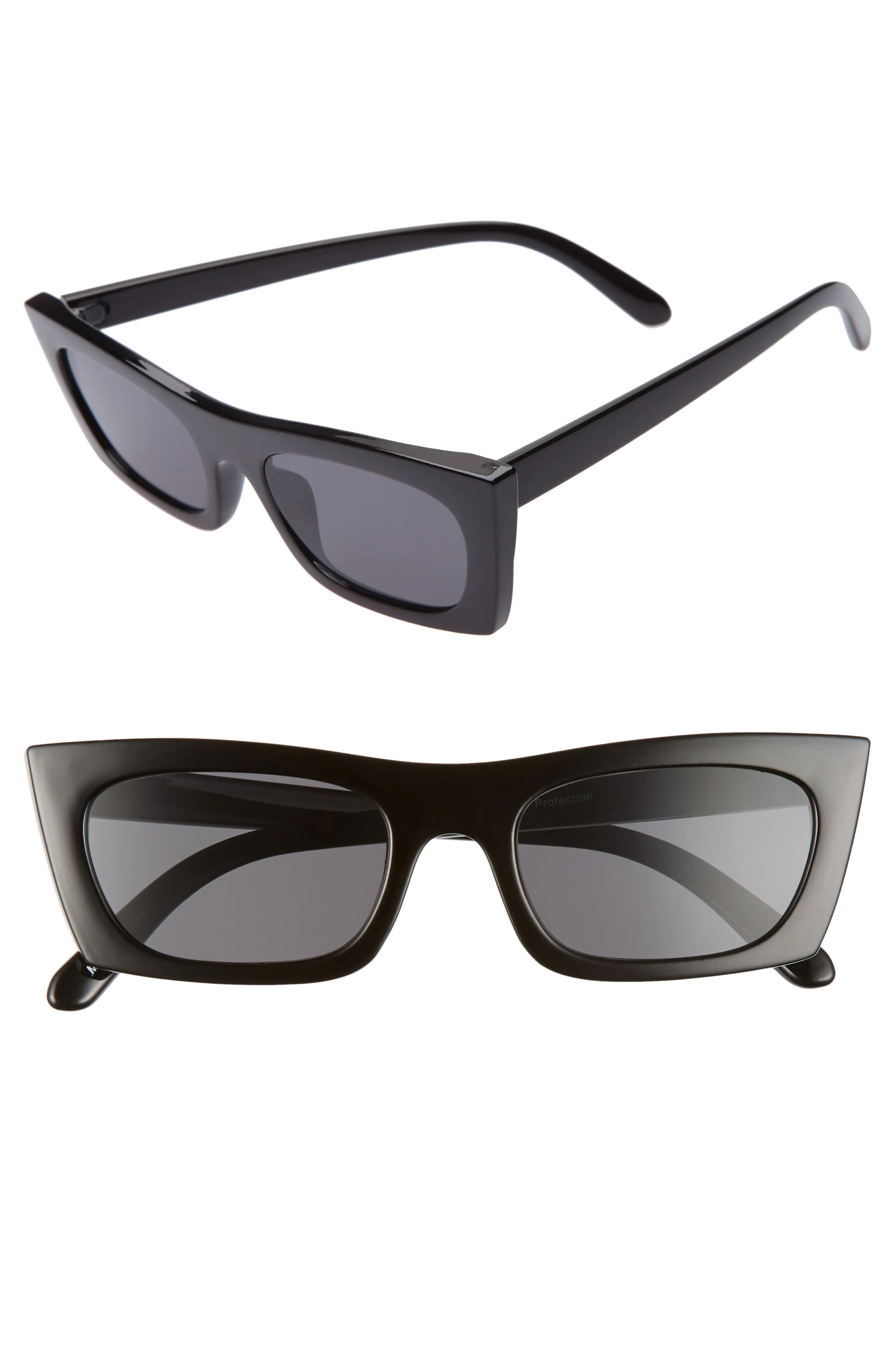 These rectangular sunnies flick out into sharp corners for a subtle feline shape. | Nordstrom