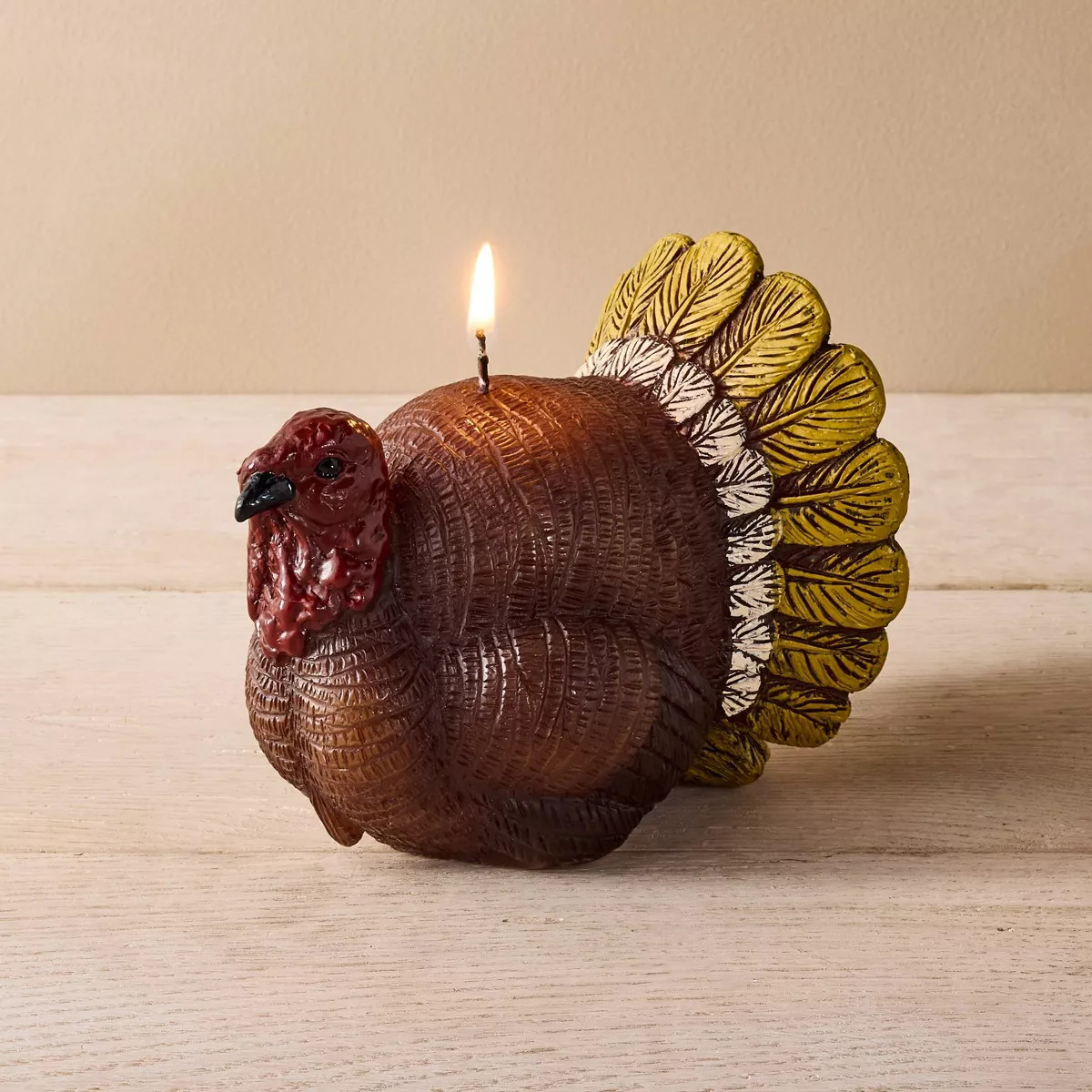 4.25" Wax Unscented Thanksgiving Turkey Sculpted Candle - John Derian for Target | Target