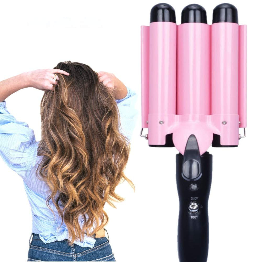 3 Jumbo Barrel Curling Iron Wand 32mm Hair Waver Temperature Adjustable Ceramic Big Waves Hair Cr... | Amazon (US)