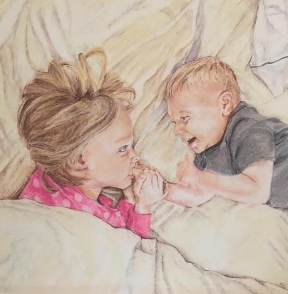 Custom Pastel Sibling Portrait (EXAMPLE) | Etsy (US)