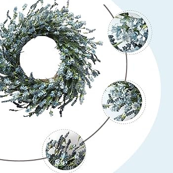 TEMPUS 20 Inch Blue Grains Flower String for Front Doors Wreath, Spring and Summer Wreath for Ind... | Amazon (US)