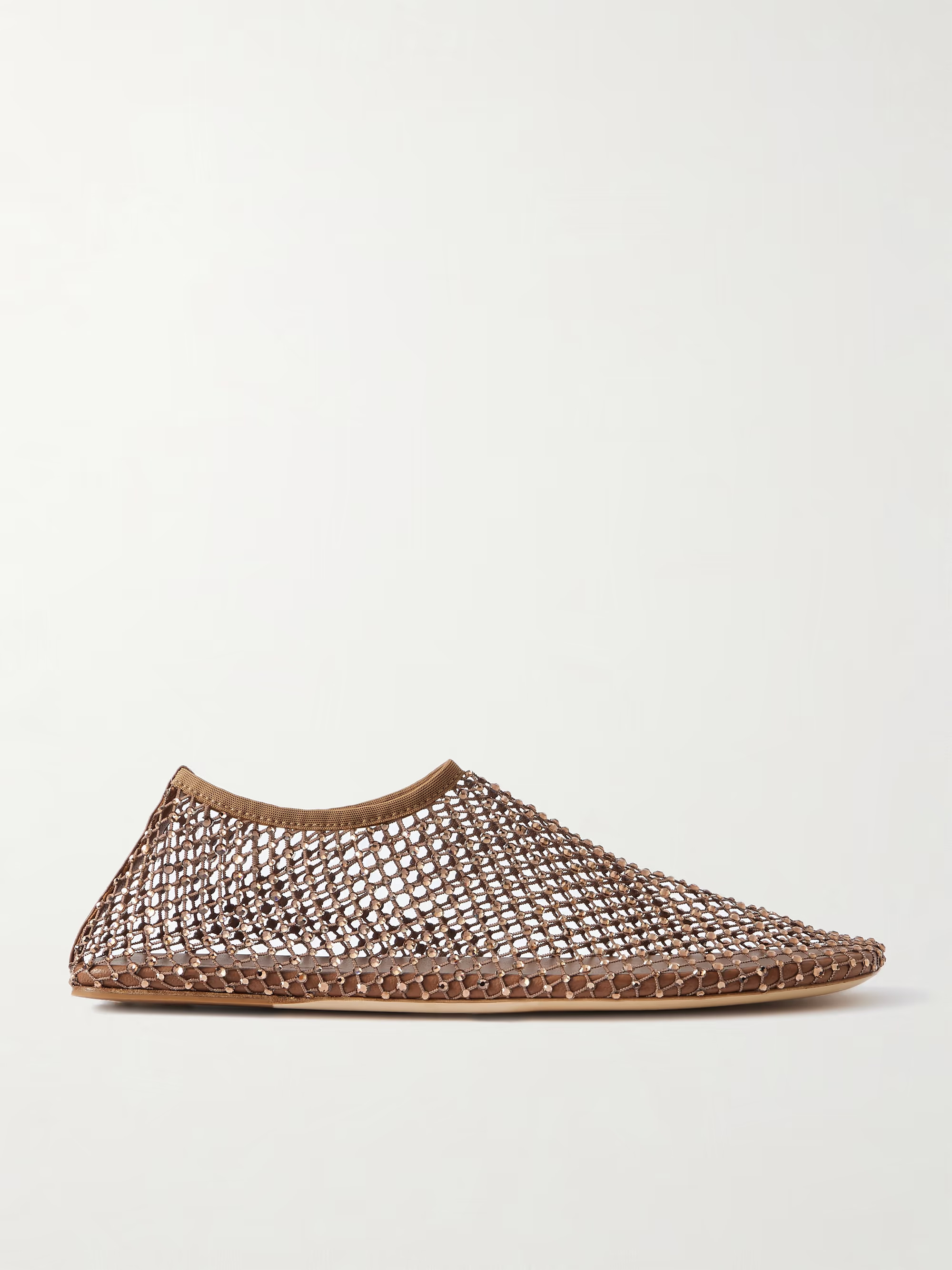 Minette crystal-embellished mesh ballet flats | NET-A-PORTER APAC
