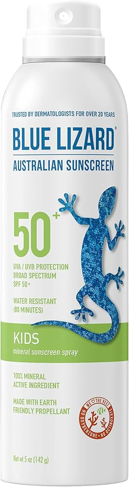 BLUE LIZARD Mineral Sunscreen Kids SPF 50+ Spray, 5 Fl Oz | Amazon (US)