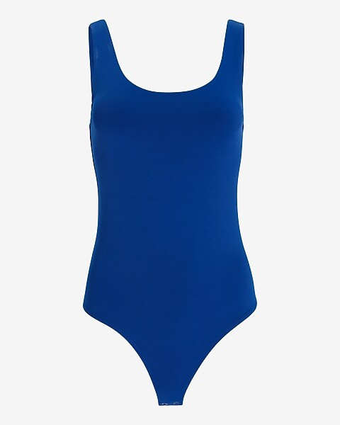 Body Contour Matte Scoop Neck Thong Bodysuit | Express