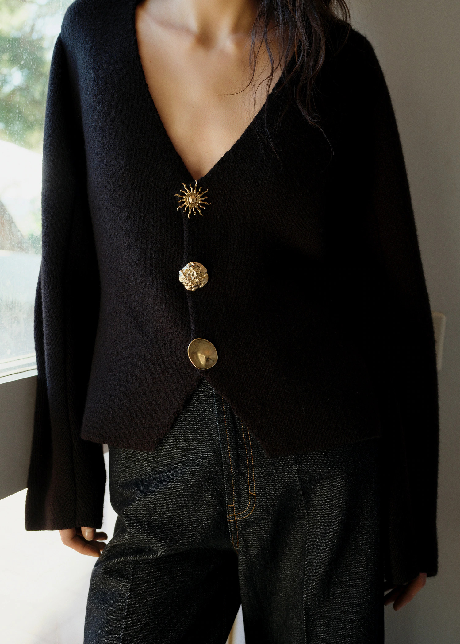 Knitted jacket with jewel buttons - Women | MANGO USA | Mango (US/MX/AU)