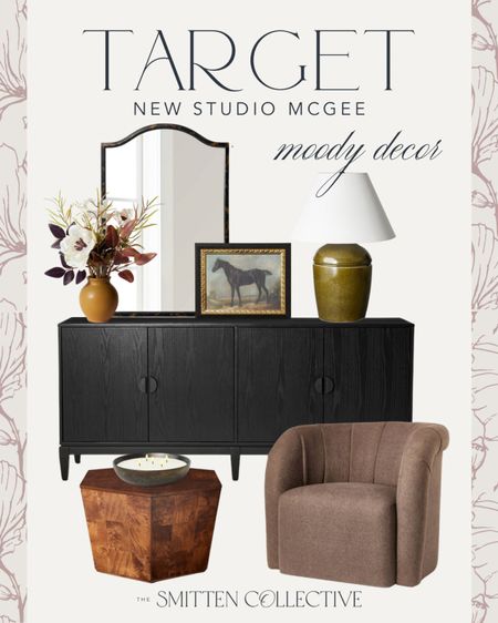 New Studio Mcgee for Target collection — loving this moody home decor! These pieces can all transition so well from summer to fall!

buffet, console, sideboard, swivel chair, accent chair, burled wood coffee table, lamp, vintage art print, tortoise mirror

#LTKhome #LTKunder50 #LTKstyletip