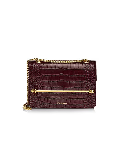 Mini East/West Croc-Embossed Leather Shoulder Bag | Saks Fifth Avenue
