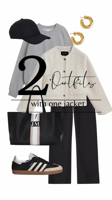 2 outfits 1 Jacket 

Tweed Jacket, sale, trousers, black sambas, personalised bag, leather trousers, striped polo neck, round quilted bag 

#LTKstyletip #LTKeurope #LTKsalealert