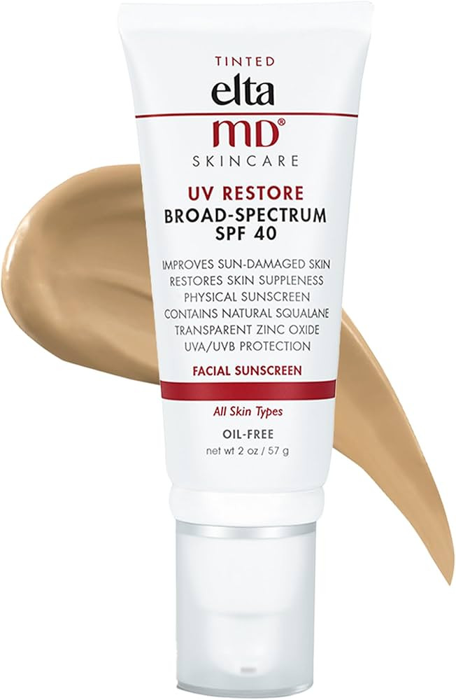 EltaMD UV Restore Tinted Face Sunscreen, SPF 40 Tinted Mineral Sunscreen for Sun Damaged Skin Rep... | Amazon (US)
