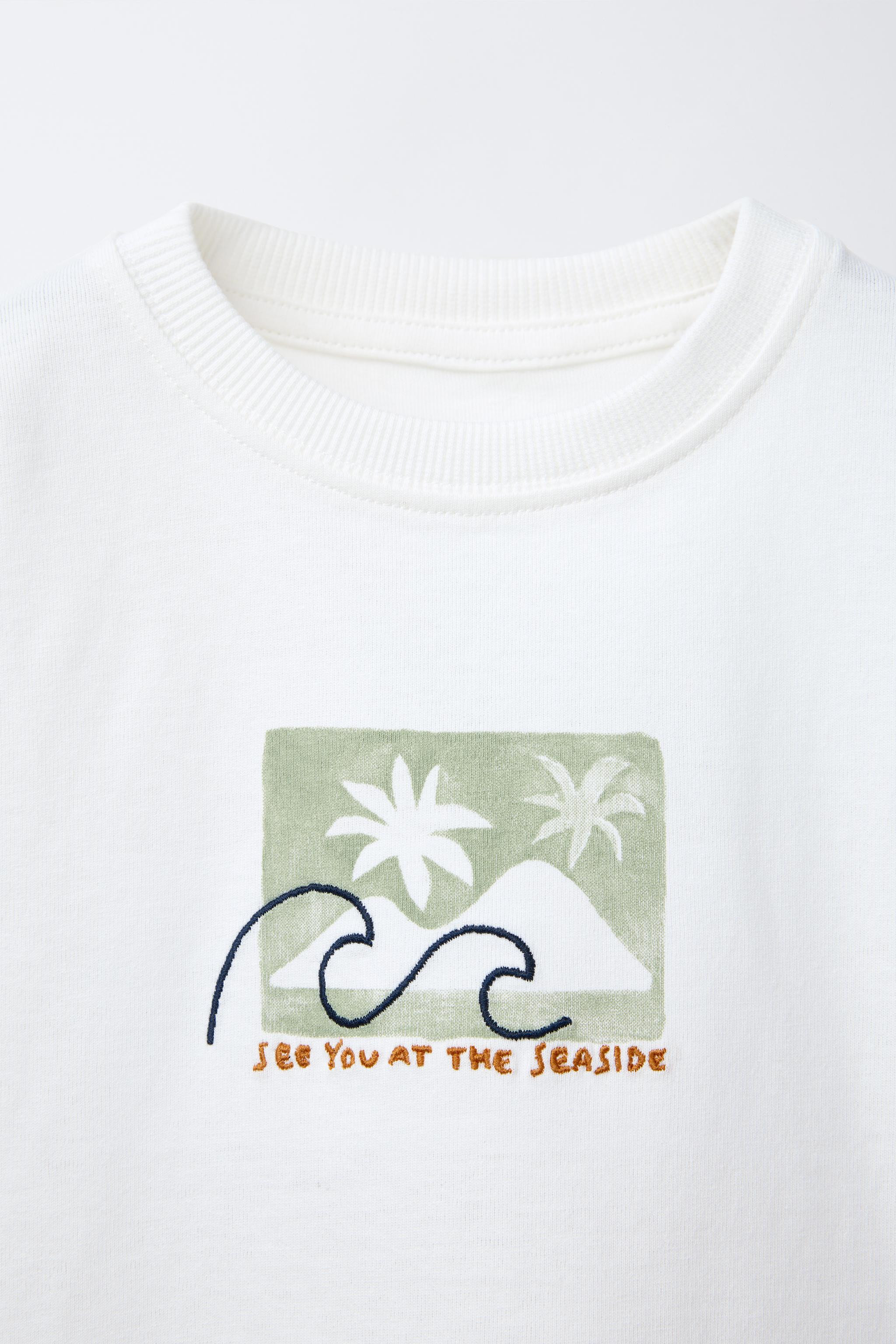 PRINTED AND EMBROIDERED T-SHIRT | Zara US