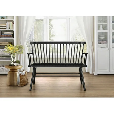 Jerimiah Entryway Spindleback Bench, Black | Walmart (US)