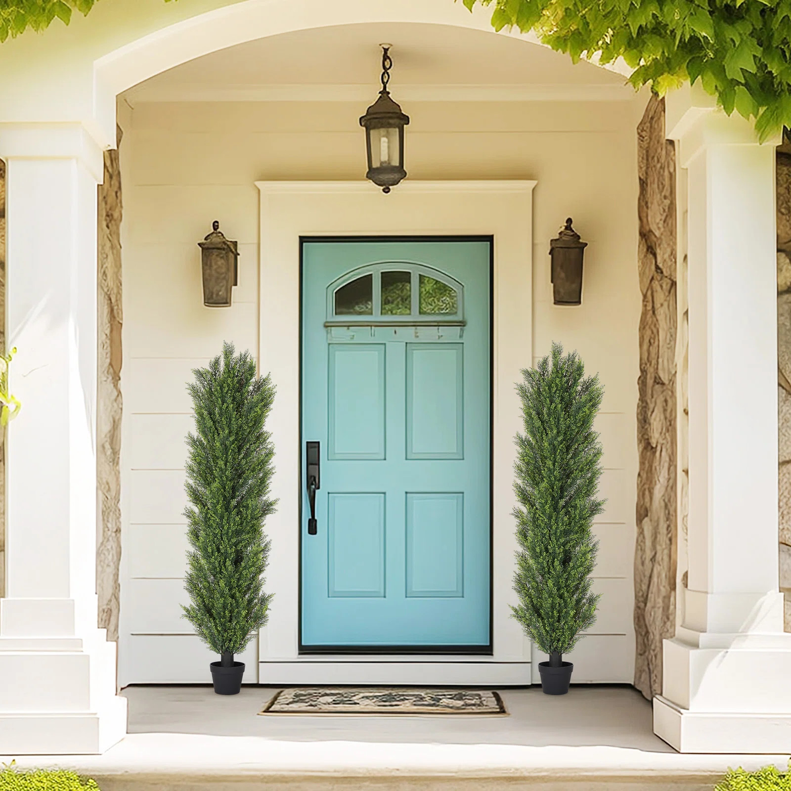 Faux Cedar Plant in Pot (Set of 2) | Wayfair North America