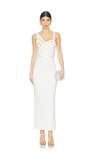 Herve Leger The Adeline Gown in White. - size M | Revolve Clothing (Global)