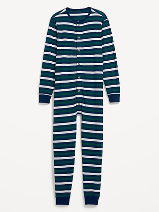 Thermal-Knit Matching Print One-Piece Pajamas for Men | Old Navy (US)