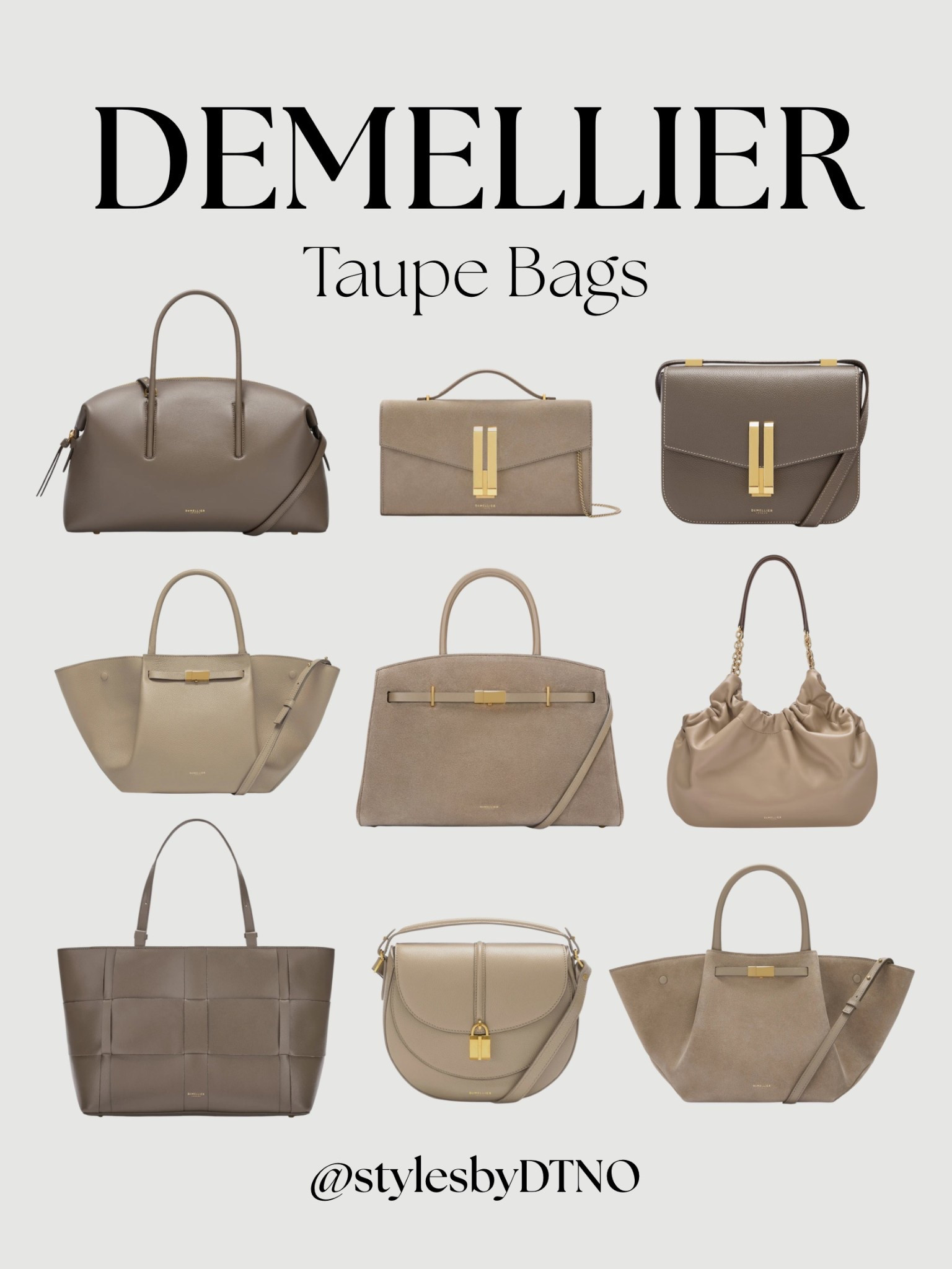 New taupe shaded bags are available at DeMellier that are a must for every spring / summer closet (scroll below for more options)

Tags: Spring Fashion, New Arrivals, Best Sellers, Crossbody Bag, Stylist Picks, Shoulder Bag, Fashion Finds 2026, Tote Bag, Back In Stock, Neutral Fashion, Suede Bag, Mid Priced Bags, Summer Fashion, Bowler Bag,

#LTKootd #LTKSeasonal