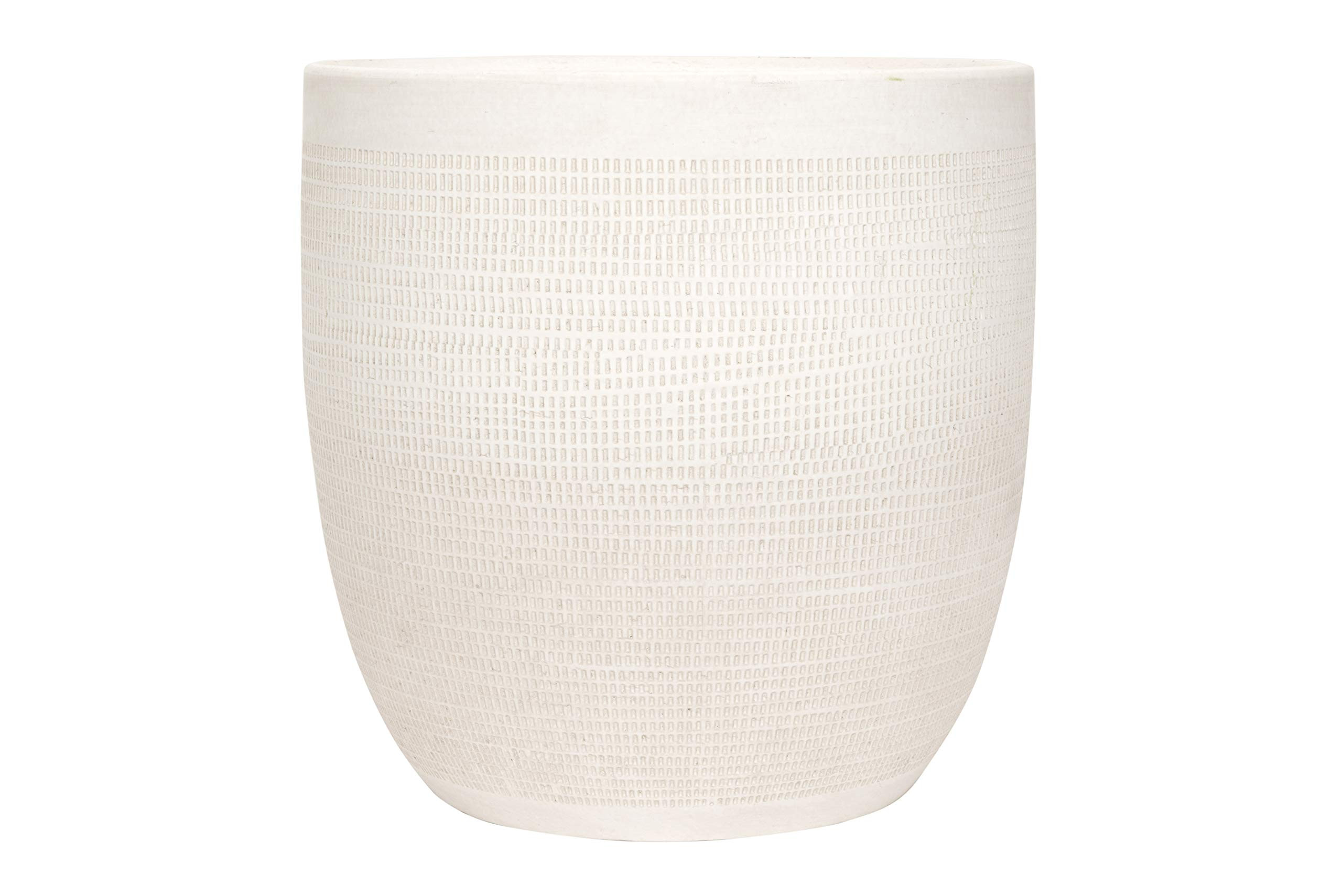 Creative Co-Op Large Matte White Embossed Stoneware Planter | Amazon (US)