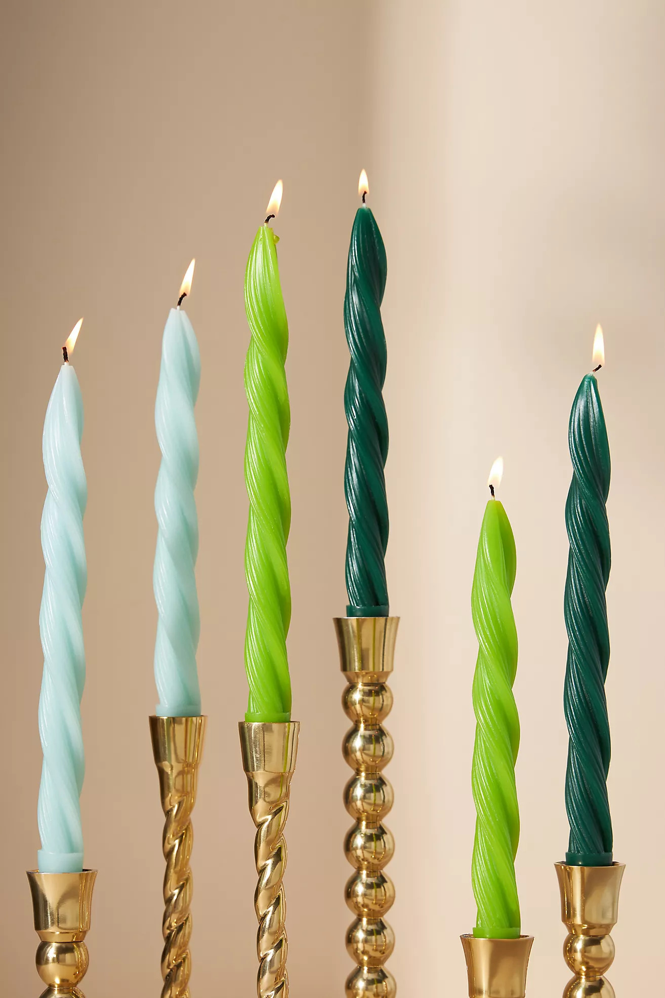 Twisted Taper Candles, Set of 6 | Anthropologie (US)