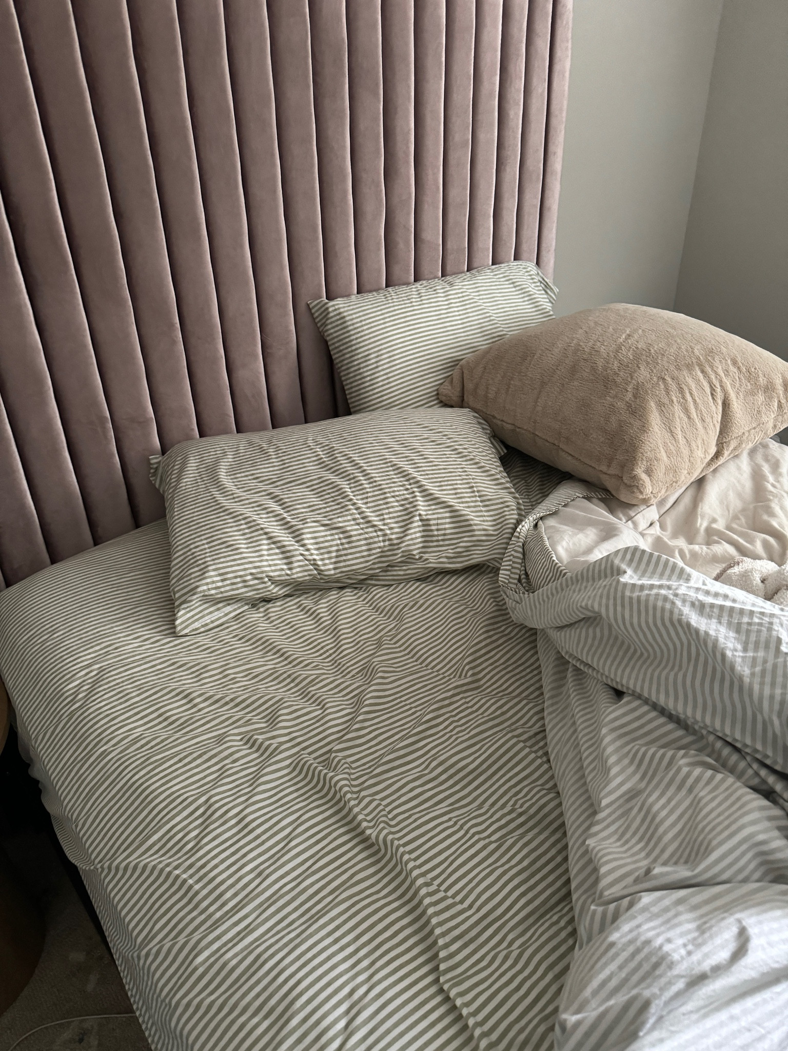 My new striped bed sheets from Target. I love them 🤍 

target l sheets l target sheets 