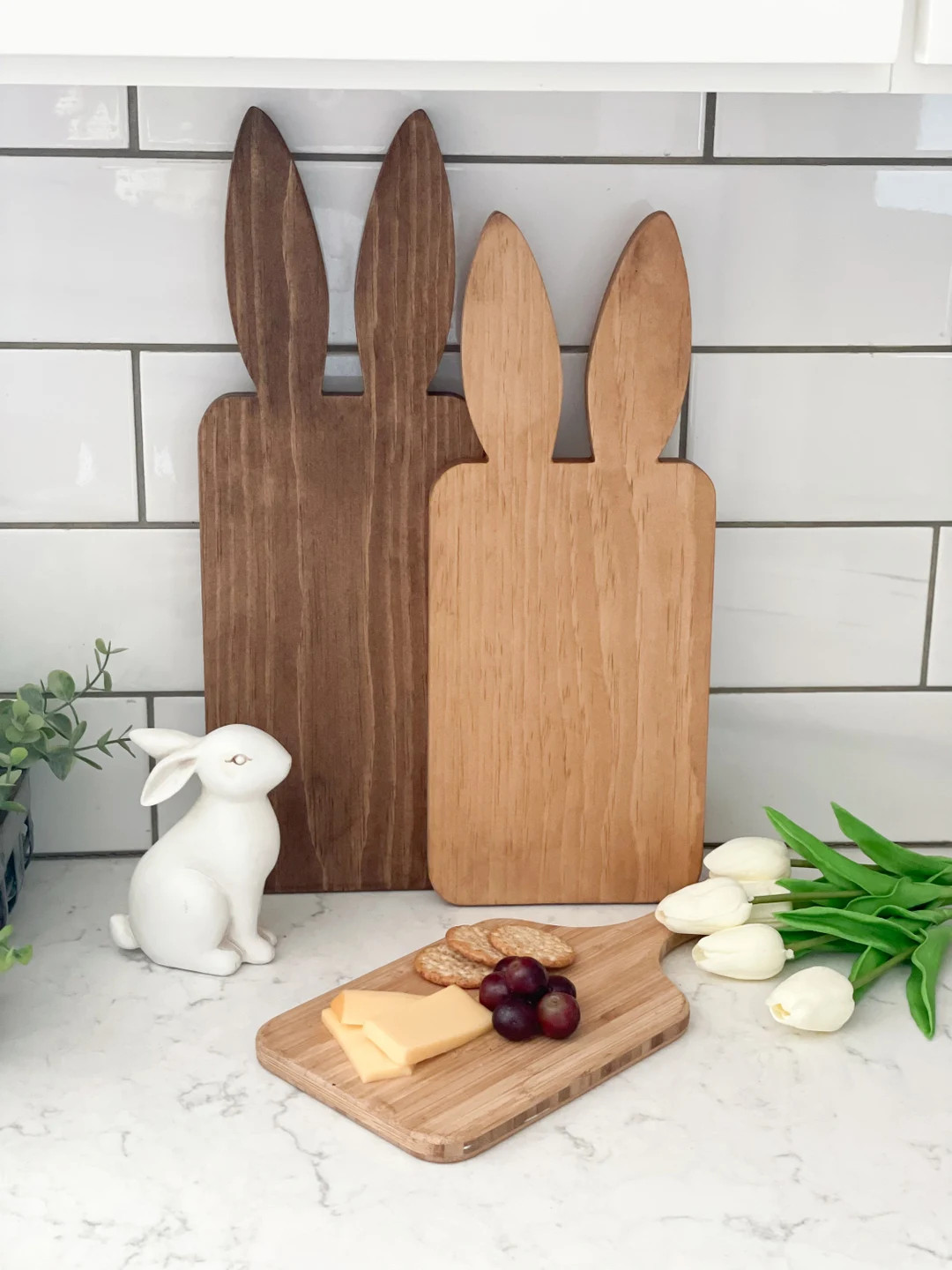Bunny ear decorative board, bunny ear serving board, bunny decor, rabbit display board, spring de... | Etsy (US)