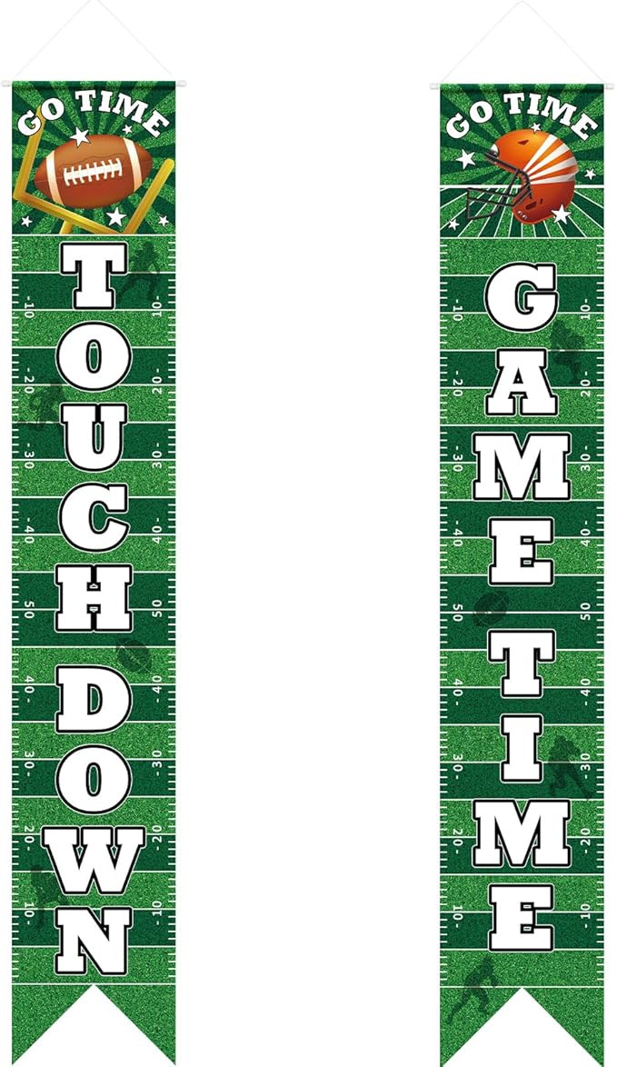Hooqict Football Banner Decorations Football Porch Sign Banners for Football Party Door Decoratio... | Amazon (US)