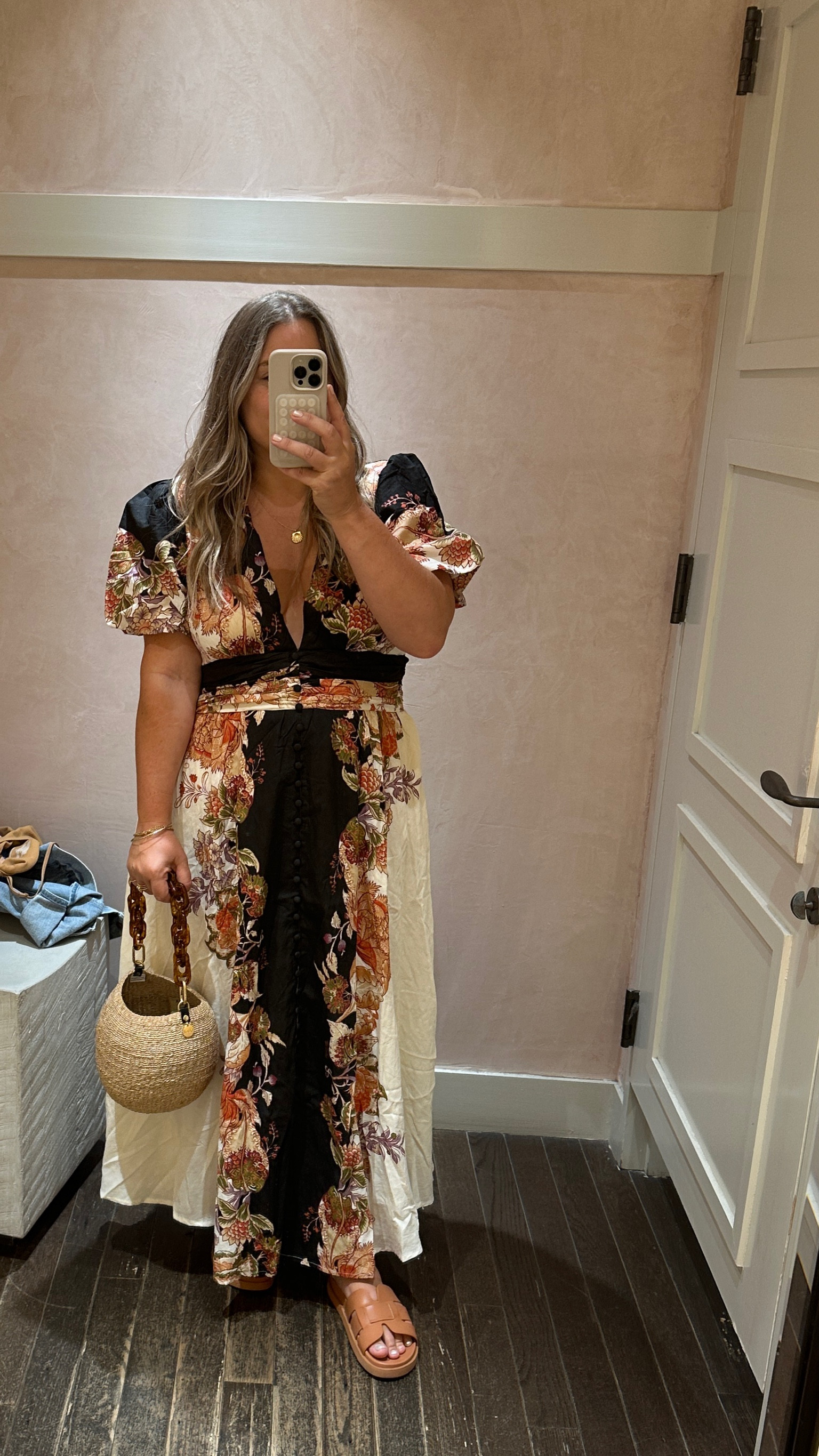 The perfect dress from anthropologie fall wedding guest dress 

Im in standard length

 Im pretty petite height at 5’3

Wearing medium