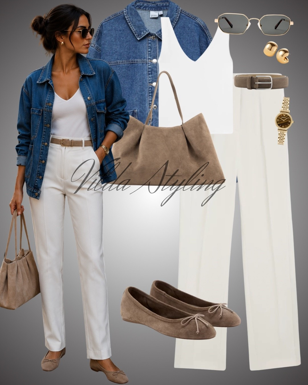 Effortless neutrals + denim 🤍 The kind of polished everyday look I’ll wear on repeat. Loving the wide-leg trousers, suede ballet flats, and easy denim layer for a chic transitional outfit.

#LTKStyleTip #LTKFashion #LTKFinds #LTKWorkwear #LTKSeasonal #DenimStyle #NeutralStyle #EverydayStyle #ChicOutfits #WideLegPants

#LTKautumn #LTKstyletip #LTKFashionMonth