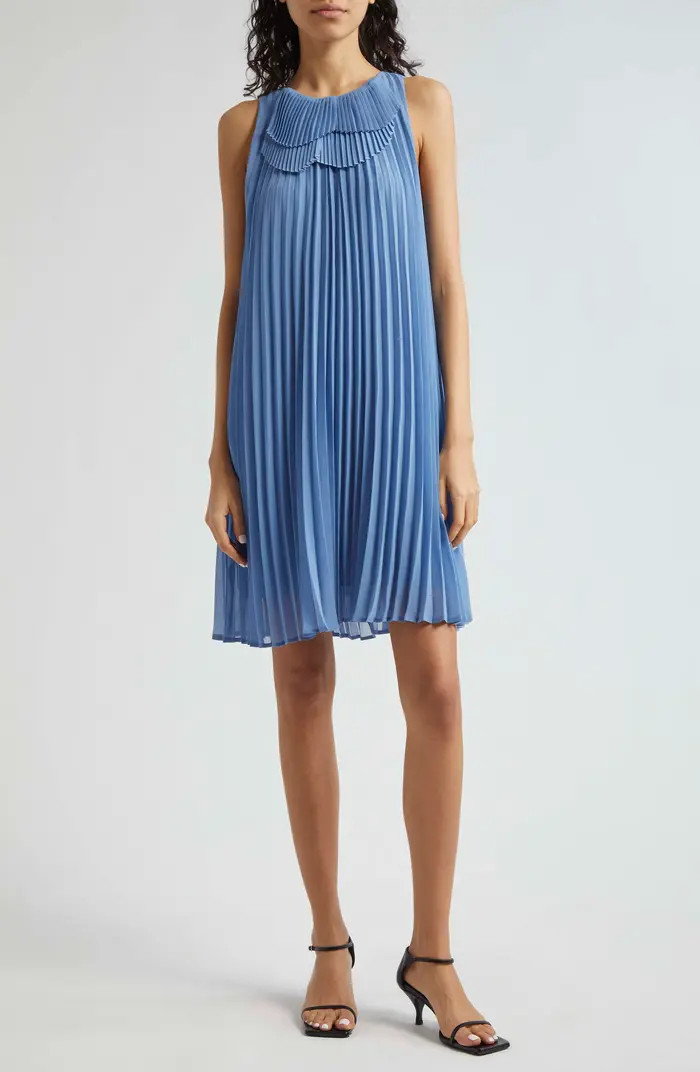 Emporio Armani Plissé Sleeveless Shift Dress | Nordstrom | Nordstrom