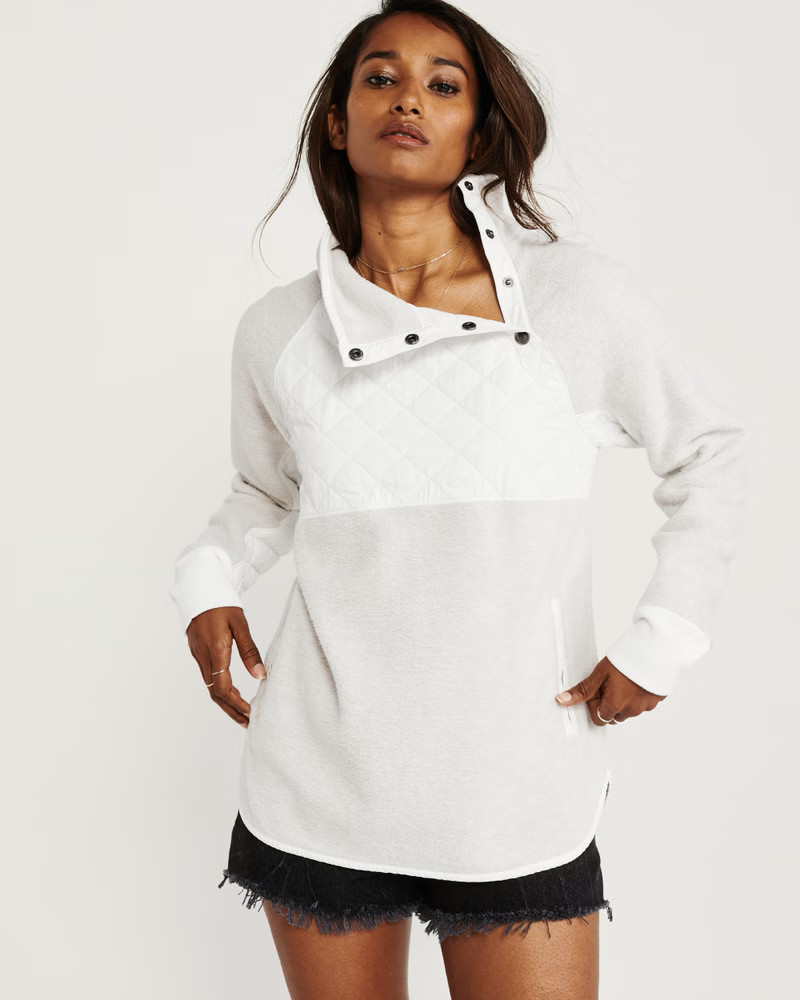 Asymmetrical Snap-Up Fleece | Abercrombie & Fitch (US)
