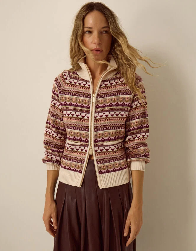 Fie Fair Isle Cardigan Ivory | Monsoon (UK)