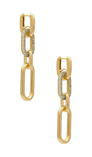 Jetsetter Pave Earring in Gold | Revolve Clothing (Global)