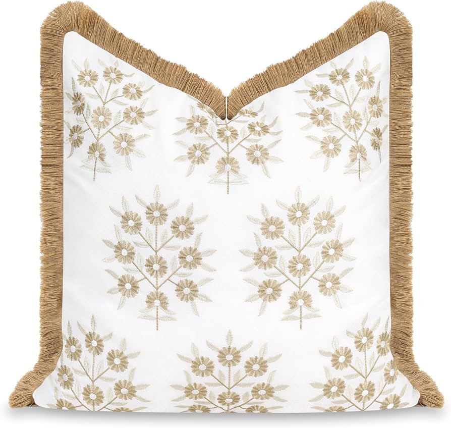 Hofdeco Premium Coastal Patio Indoor Outdoor Throw Pillow Cover Only, 20"x20" Water Repellent for... | Amazon (US)